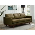 thumbnail image 2 of LeisureMod Chester Modern Faux Leather Sofa in Green Leather, 2 of 11