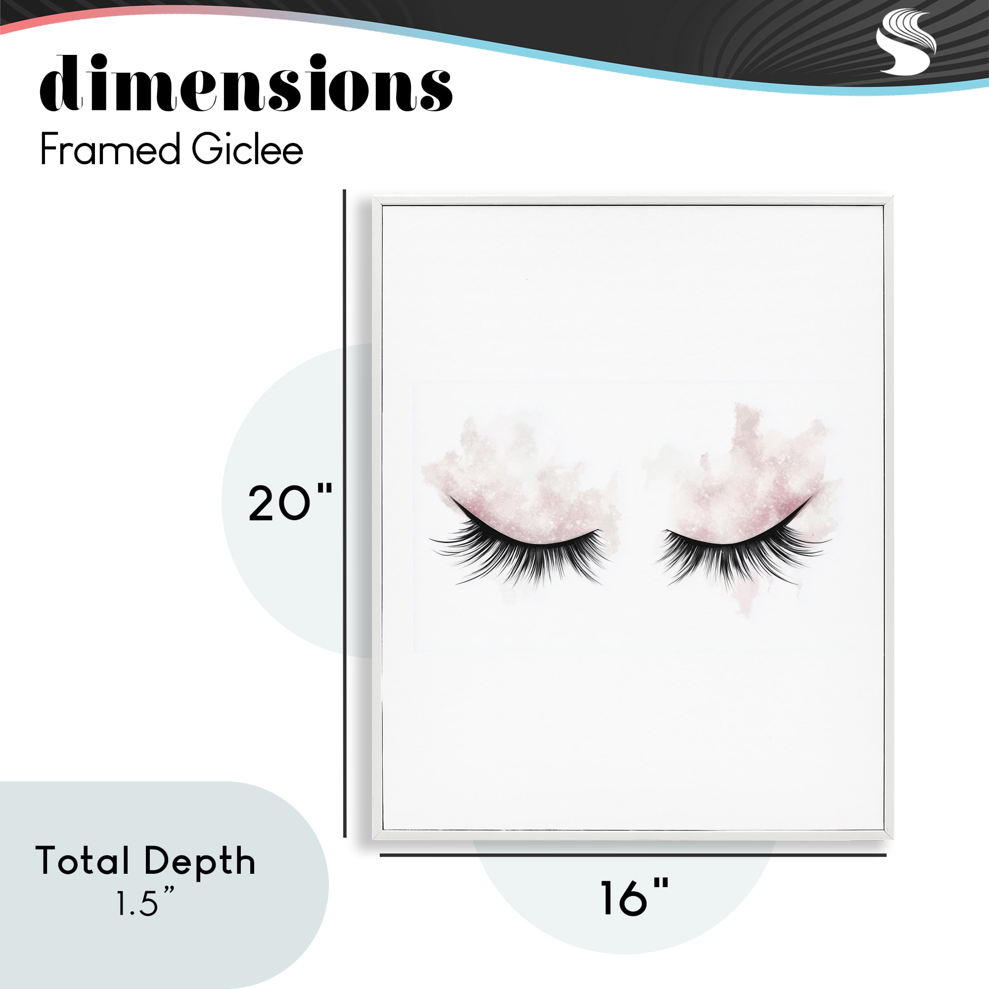 Pastel Pink Makeup & Lashes White Framed Giclee Art, design by Christine Simpson Art