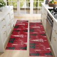thumbnail image 4 of Kitchen Rugs Sets Of 2,Red Christmas Tree and Snow Pattern Anti Fatigue Kitchen Mat Rugs Non Slip Washable,Decorative Kitchen Floor Mats for Kitchen,Sink,Laundry,17"X47", 4 of 5