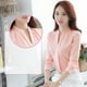 thumbnail image 2 of Blusa de gasa Blusa de gasa Manga larga Cuello alto Color puro Camisa de gasa de ajuste casual para mujer ANGGREK  Otros, 2 of 8