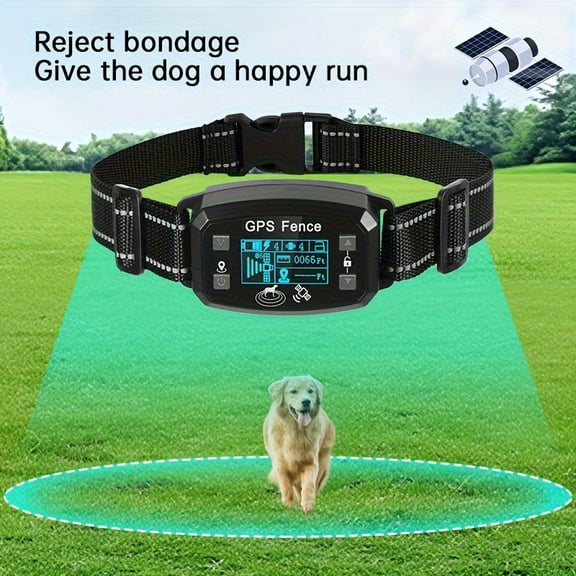 GPS Wireless Dog Fence System, CICPAP Electric Dog Collar Fence with Satellite GPS, Waterproof & Rechargeable, 3 Training Modes, 15~2200 Yards Range for Outdoor Pet Containment