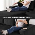 thumbnail image 5 of Weture 108" Modular Sectional Sofa, Cloud Couch with Deep Seat, Corduroy U-Shaped Boneless Couch with Large Ottoman, Black, 5 of 9