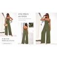 thumbnail image 5 of PRETTYGARDEN Womens Trendy Strapless Rompers Ruched Tube Top Wide Leg One Piece Jumpsuits Beach Vacation Summer Outfits, 5 of 7