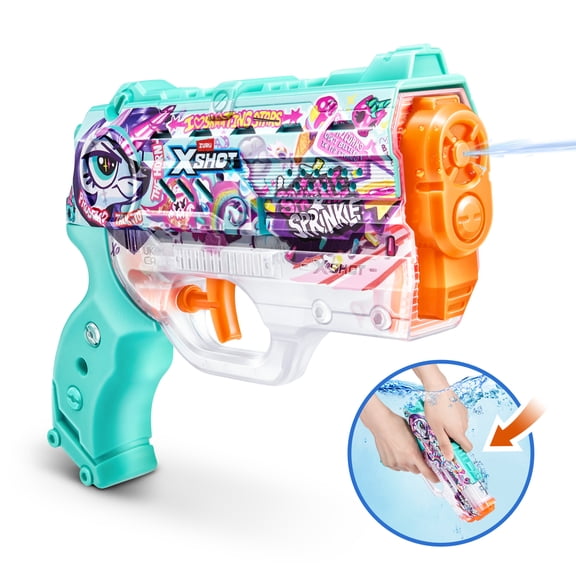 XSHOT Water Fast-Fill Skins Nano Unicorn Water Blaster by ZURU, Outdoor Summer Toy, for Kids, Teens & Adults Ages 5 
