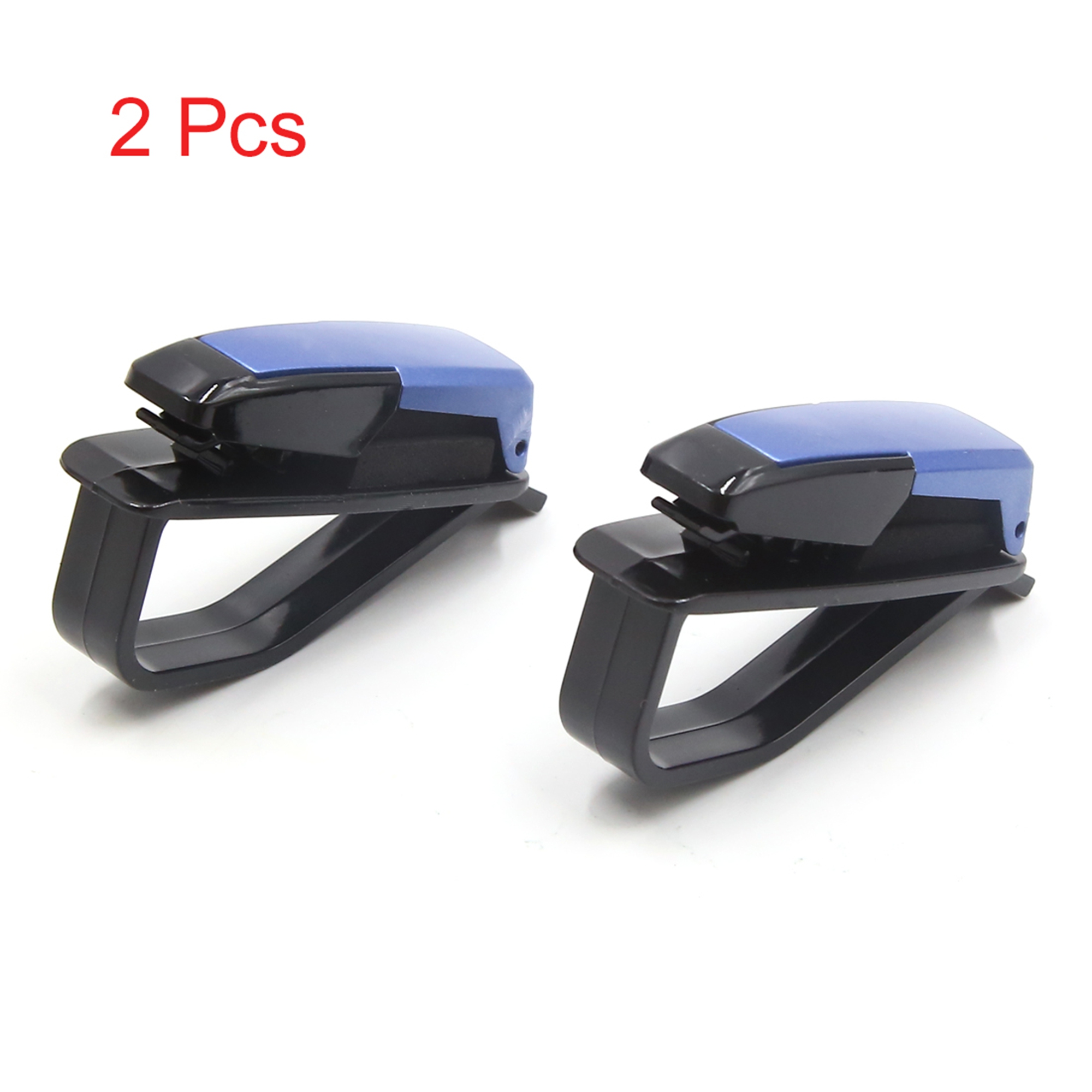 Unique Bargains 2Pcs Car Auto Sun Visor Glasses Sunglasses Card Ticket Holder Clip Blue