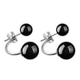 thumbnail image 2 of Opvise Fashion Women Double Sided Faux Agate Ear Jacket Earrings Party Jewelry Gift, 2 of 7