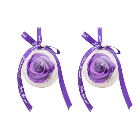 

Gyedtr Spring Home Decor 2Pcs Rose Plastic Ball Pendant Soap Flower Decoration Valentine S Day Gift