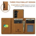 thumbnail image 6 of SaniMore Case for Samsung Galaxy Z Fold 5 7.6" 2023, Retro PU Leather Case Soft TPU Inner Detachable Magnetic Folding Card Pocket Flip Kickstand Anti-drop Shockproof Protectiive Cover, Brown, 6 of 11