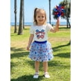 thumbnail image 3 of BemeyourBBs Kids Toddler Baby Girl 4th of July Outfit Patriot Independent Day Summer Clothes 12 18 24 Months 2 3 4 5 Years Cute Bow Star Print Short Sleeve T Shirt Tops and Tulle Tutu Skirt Set, 3 of 9