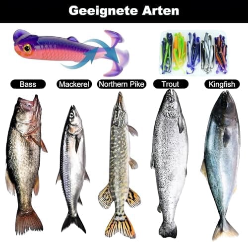 Fishing Soft Plastic Lures, Paddle Tail Swim Baits for Bass Fishing,Paddle Tail Swimbaits for for Bass Trout Walleye Lures, 30/50pcs Soft Plastic Baits with Box