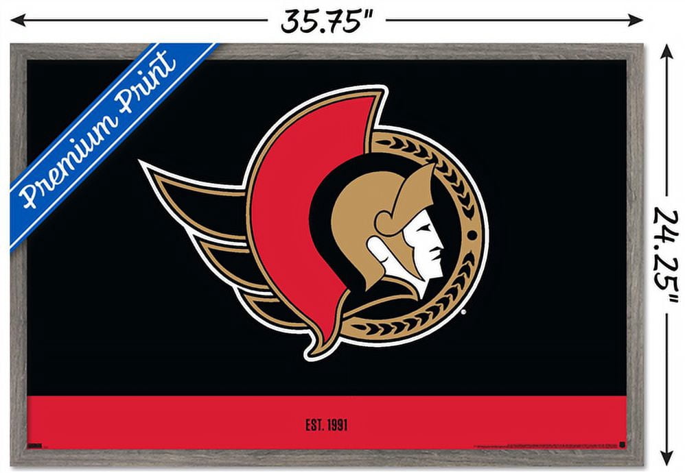 NHL Ottawa Senators - Logo 21 Wall Poster, 22.375" x 34", Framed