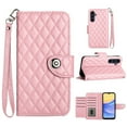 thumbnail image 4 of Allytech Wallet Case for Samsung Galaxy A24 4G, Luxury PU Leather Shockproof Protective Flip Cover for Women Girls, Kickstand Folio Case with Card Slots Holder Wrist Strap Lanyard - Pink, 4 of 7