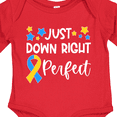 thumbnail image 4 of Inktastic Just Down Right Perfect Down Syndrome Awareness Ribbon Boys or Girls Long Sleeve Baby Bodysuit, 4 of 5