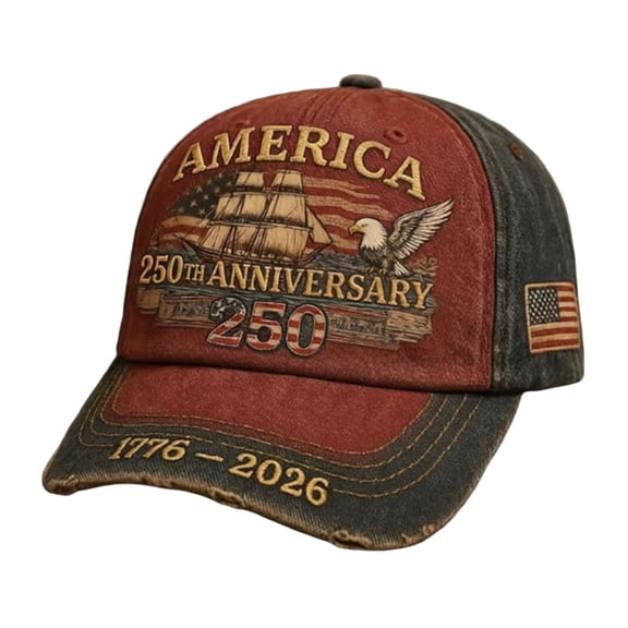 Wonitaaizi US 250th Anniversary Retro Floral Print Hat Patriotic 1776-2026 American Flag Eagle Baseball Cap Celebration Hat