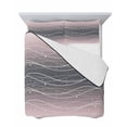 thumbnail image 7 of Quilts Queen Size Bedding Set, Pink Black Ombre Lightweight Quilted Comforter, Modern Abstract Striped Polka Dots Soft Reversible Bedspread Coverlet with Pillow Covers for All Season, 90" x 96", 7 of 7