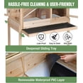 thumbnail image 5 of Aivituvin Guinea Pig Cage Rabbit Cage Indoor with Chew-Proof Edges, Clean Deep Tray, Leakproof PVC Layer, Small Animals Cage with Adjustable Legs - Natural Wood Color, 5 of 9