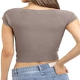thumbnail image 3 of Crop Tops for Women Summer Cute Solid Slim Fit Cropped Tank Tops Basic T Shirt, 3 of 5
