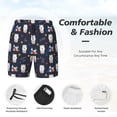 thumbnail image 3 of Yiaed Llamas 1 Print Mens Swim Trunks Bathing Suit Compression Liner Beach Swim Shorts Swimwear Quick Dry Zipper Pocket No-Chafing Board Short-Medium, 3 of 6