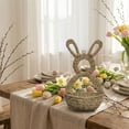 thumbnail image 6 of Woven Rabbit Shaped Easter Wall Basket – Handcrafted Wicker Hanging Pocket, Perfect for Floral Arrangements & Front Door Spring Decoration C, 6 of 6
