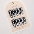 thumbnail image 5 of 24pcs Halloween luminous skull false nails, smooth full coverage medium and long teardrop shape false nails with jelly stickers, glow in the dark false nails, 5 of 5