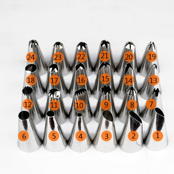 10pcs Reusable Stainless Steel Icing tips; Pastry Tip Pastry Reusable icing tip; Stainless Tips Cake Decorating Supplies (Random Patterns)