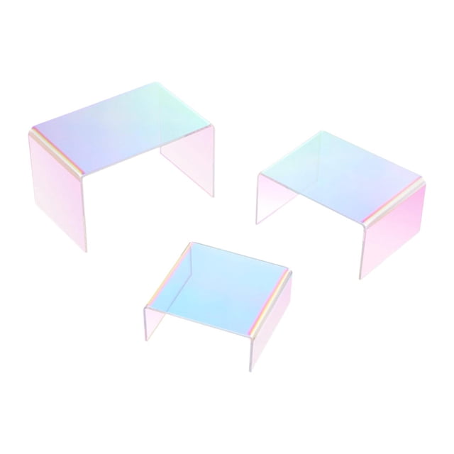 jifeng 3 Pcs Rehausseurs en Acrylique Étagère d'Exposition Multi-Usage pour Poupée Bijoux de Collection