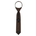 thumbnail image 4 of Jacob Alexander Young Boys' 11 inch Solid Color Pre-Tied Zipper Neck Tie - Cocoa Brown, 4 of 7