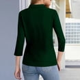 thumbnail image 3 of HAJWOH Womens Polo Uniform Shirts 3/4 Sleeve Top Casual Button Down Uniform Shirts 2026 Summer New with Collar Golf Polo Shirt Workout Blouse Dark Green S, 3 of 4