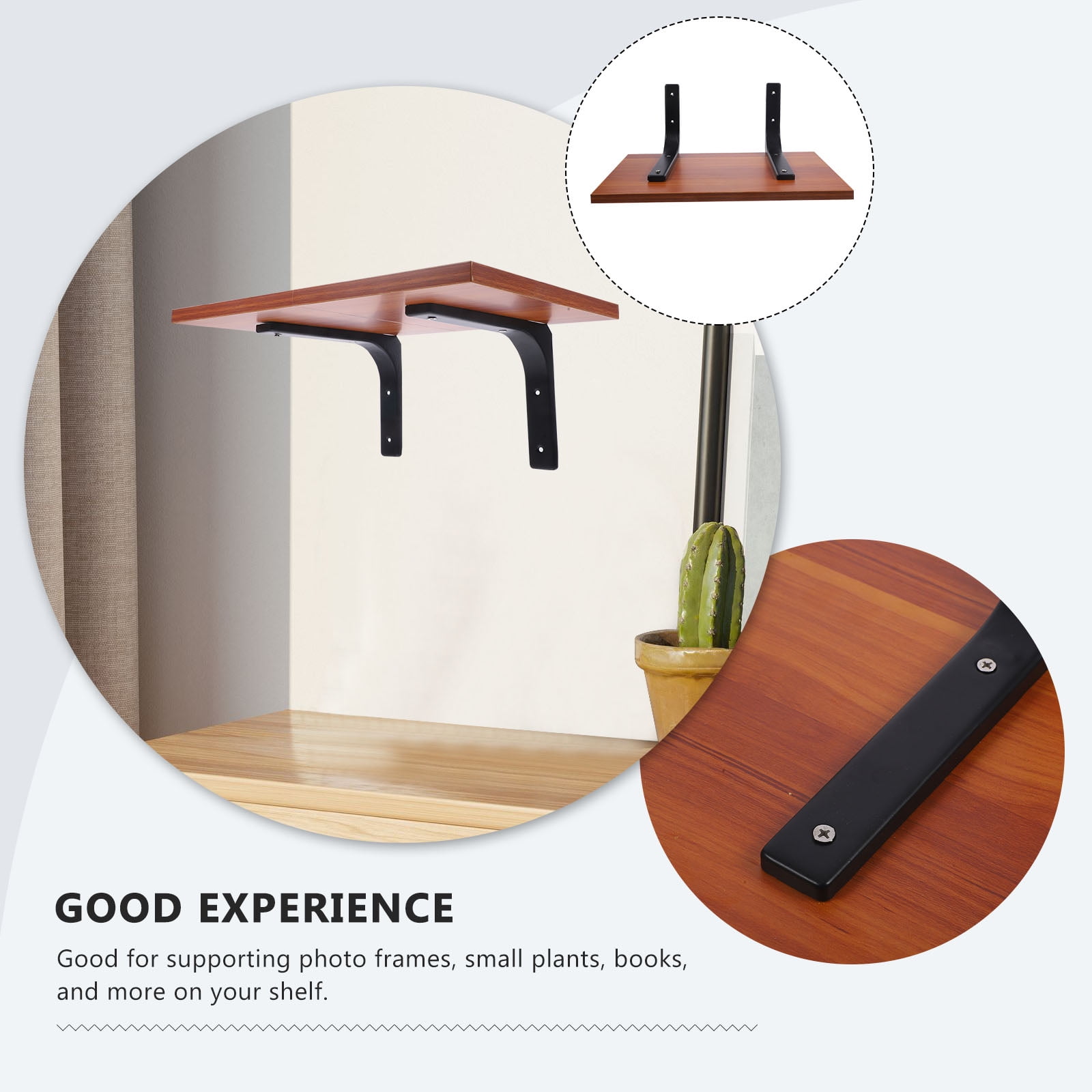 GOOHOCHY Shelf Mounting Brackets Floating Shelf Support Brown 1 Set 15.7X9.8X0.7In