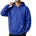 thumbnail image 2 of FOPSUFGWFO Mens Zip Up Hoodies Casual Long Sleeve Fleece Loose Fit Hooded Sweatshirts Athletic Daily Wear Full Zip Shirts with Pockets, 2 of 6