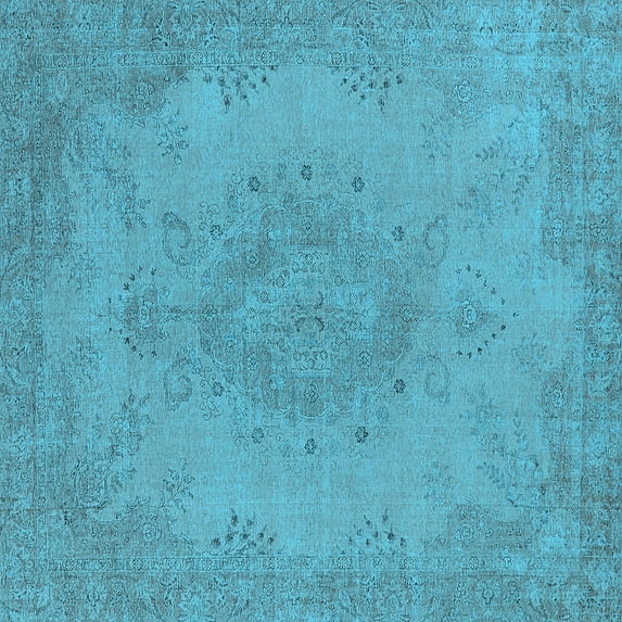 Ahgly Company Indoor Square Oriental Light Blue Industrial Area Rugs, 5' Square