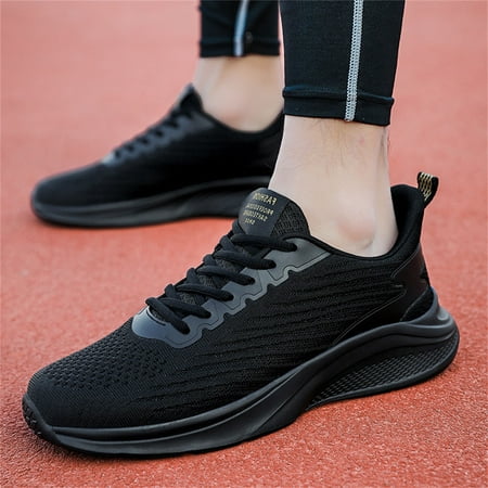 

PhoneSoap Fashion Summer Men Sneakers Mesh Breathable Comfort Flat Lace Casual Black