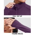 thumbnail image 4 of Pinspark Workout Yoga Jackets for Women Full Zip Athletic Track Jackets with Pockets Lightweight Long Sleeve Running Tops, 4 of 5