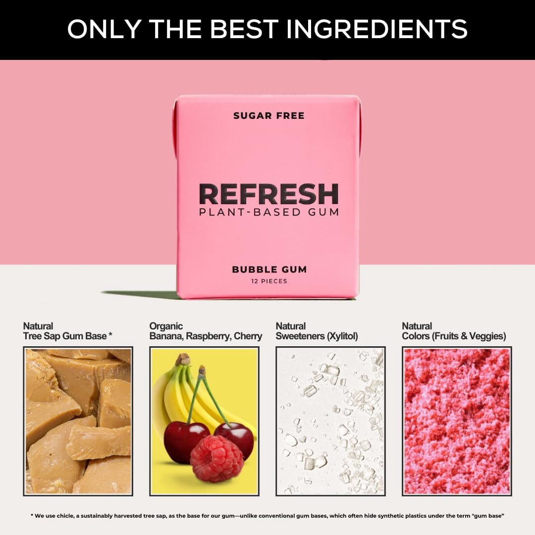 (Pack Of 12) Refresh Gum Gum Bubble Gum 12 Pieces