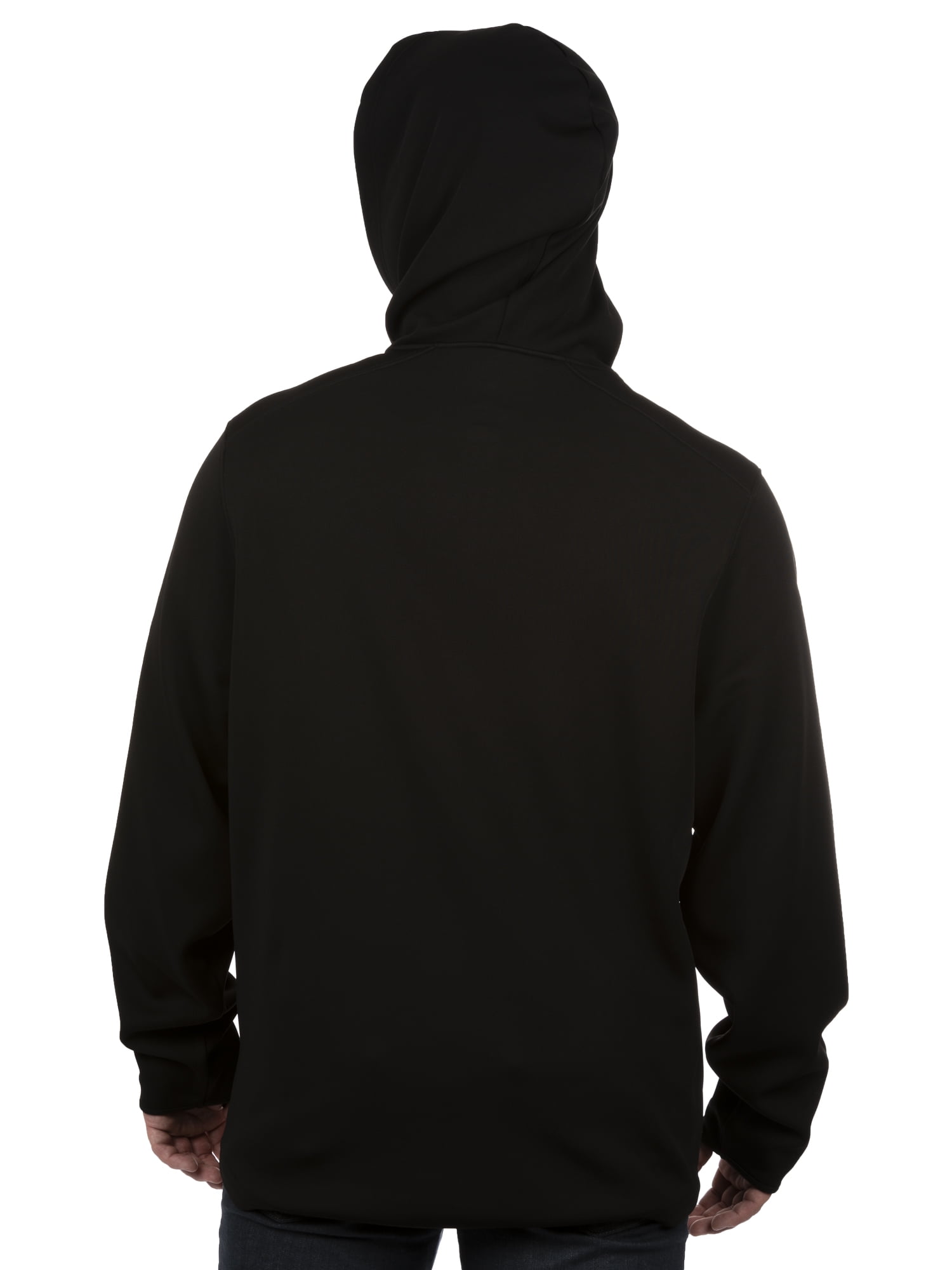 Mossy Oak Men's Arrowood Black Pullover Tech Hoodie with Neck Gaiter, Up to 2XL