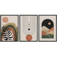 thumbnail image 1 of wall26 Framed Canvas Print Wall Art Set Mid-Century Geometric Desert Plant Landscape Nature Abstract Illustrations Modern Art Bohemian Decorative for Living Room, Bedroom, Office - 24"x36"x3 Black, 1 of 5