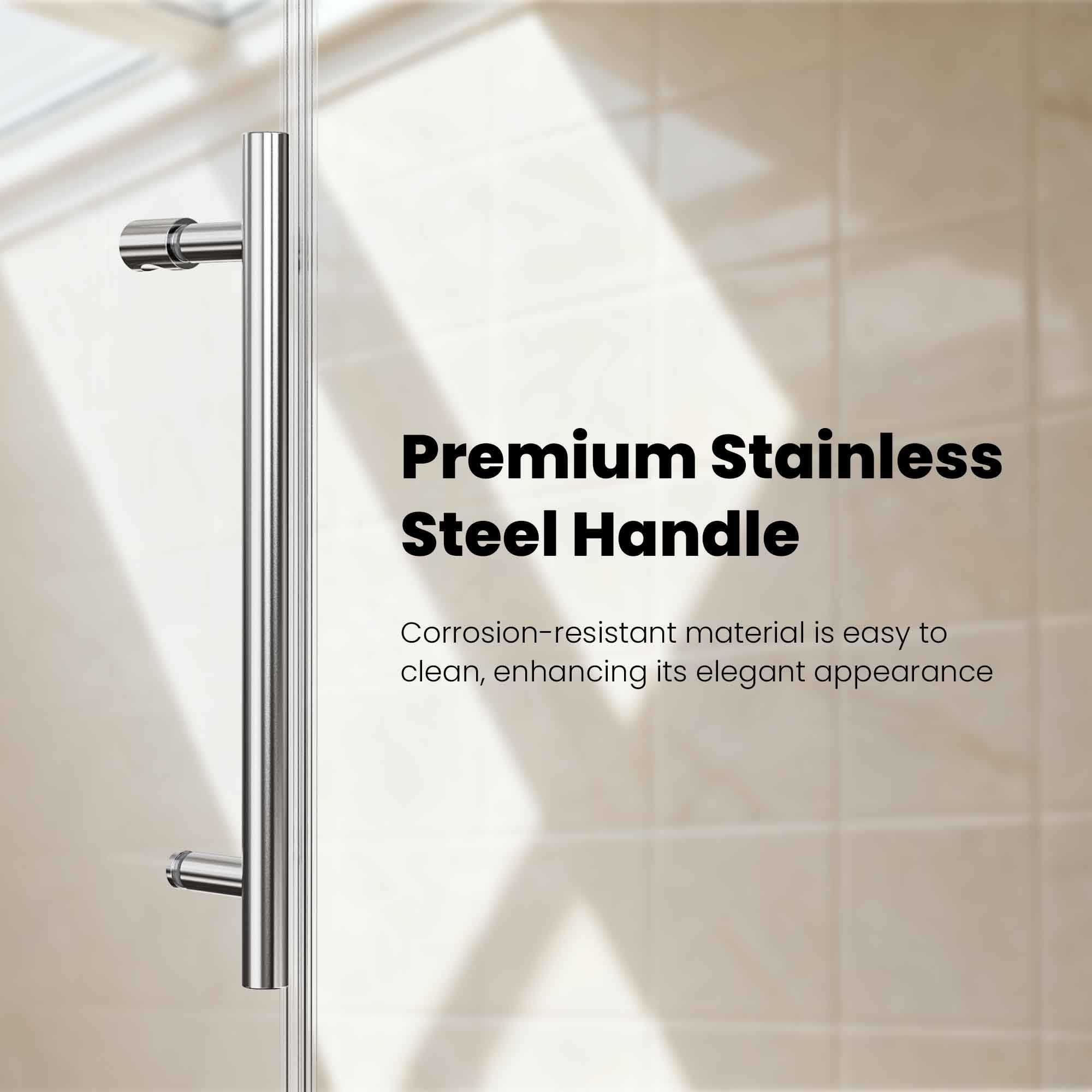 Leumius 56"-60"W X 60"H FramelessSingle Sliding Shower Door -5/16" (8mm) Clear TemperedGlass,Bypass Design,Chrome Finish
