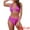 Rose Red, variant on DARING DIVA Women's 2 Piece O Ring Seashell Ribbed Bikini Sets S Rose Red