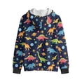 thumbnail image 5 of Uorisanigo Zip-Up Hooded Sweatshirt Hoodie for Boys and Girls Soft Lightweight Cute Cartoon Dinosaur Hooded Sweatshirts Jacket Fall Winter Jacket Sweatshirts, 5 of 8