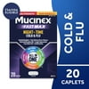 Mucinex Nightshift Cold and Flu Medicine, Fever Reducer, OTC Nighttime Cough Relief, 20 Caplets