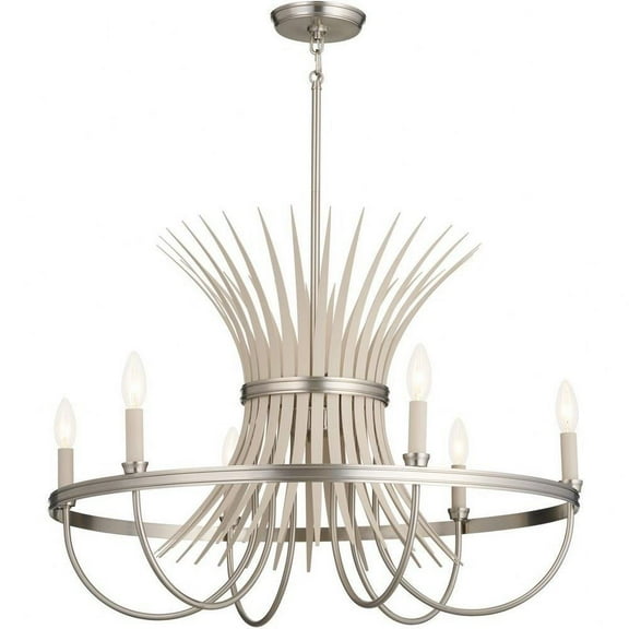 6 Light Medium Chandelier in Homestead Style-19.5 inches Tall and 29.25 inches Wide-Brushed Nickel Finish Bailey Street Home 147-Bel-4652810
