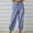 Blue, variant on QUINDOS Beige Cargo Pants for Women with Pockets Long High Waisted Taper Womens Plus Size Pants Cotton Linen Athletic Loose Button Baggy Pants
