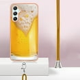 thumbnail image 6 of for Samsung Galaxy A25 5G Crossbody Strap Phone Case, Anti-Fall Pattern Clear Design Transparent Soft & Flexible TPU Drop and Shockproof Protective Cover with Adjustable Nylon Neck Strap, Draft Beer, 6 of 7