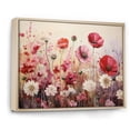thumbnail image 2 of Designart "Coral Flower landscape Ruby Garden I" Abstract Botanicals Floater Framed Canvas Art Print, 2 of 7