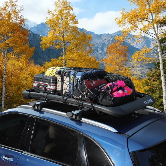 AKDSteel Heavy Duty Roof Rack Basket, Aluminum Rooftop Cargo Carrier For Suv, Truck, And Car, Black, 200 Lb Capacity