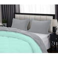 thumbnail image 5 of D.N.G. BEDDINGS 3 Piece Luxury Reversible Diamond Pattern Comforter Set Premium Super Soft, All Season 800 TC, 100% Egyptian Cotton Oversized Super King Size Aqua Blue-Silver Color, 5 of 6