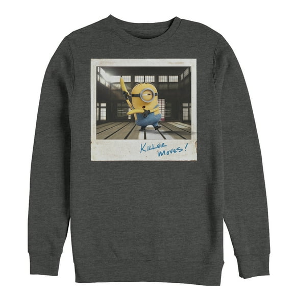 Men's Despicable Me Minion Karate Sweatshirt Charcoal Heather 2X Large