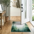 thumbnail image 2 of ODIKA 2'x3' Washable Throw Rug Non-Slip, Low Profile, Flatwoven, Easy Care Farmhouse Watercolor Forest Hardwood Long Skid Delicate Fern Accents with Vertical Botanical for Hallway, Study Room, 2 of 7