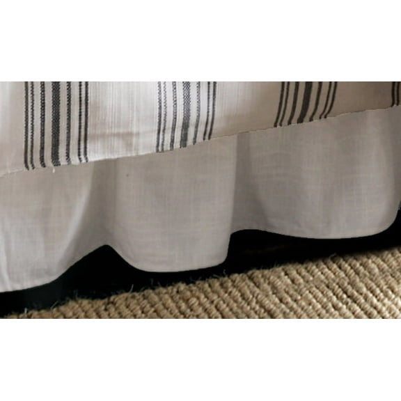 HiEnd Accents Gathered White Linen Bedskirt, King