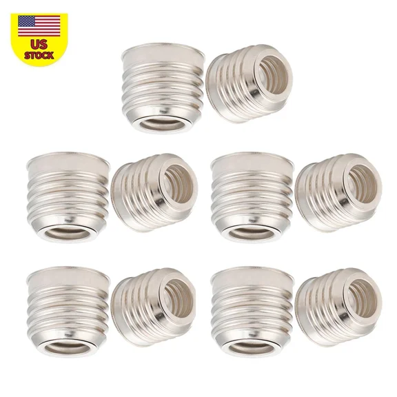 10Pcs/Set Iron Plated Nickel E27 To E14 Lamp Socket Accessories For Bulb Light